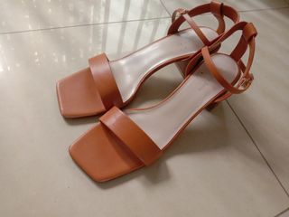 Charles & Keith Brown Strappy Sandals Heels