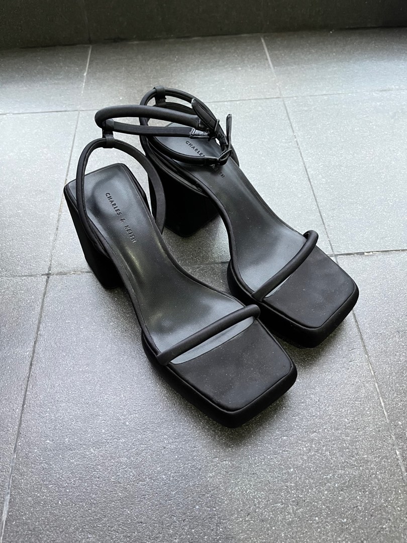 Black Michelle Recycled Polyester Platform Sandals | CHARLES & KEITH |  Charles and keith shoes, Black shoes heels, Platform sandals