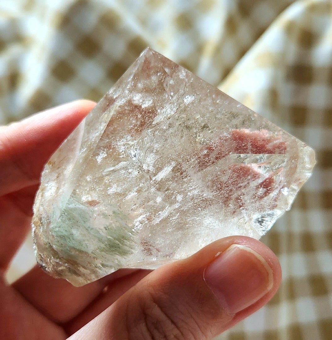 Clear quartz with green inclusion Women s Fashion Jewelry