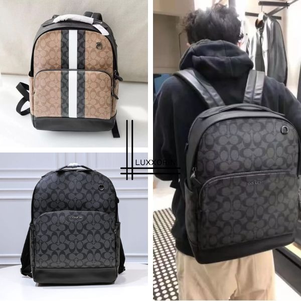 Coach Graham Backpack In Signature Canvas Black / With Varsity Stripe ...