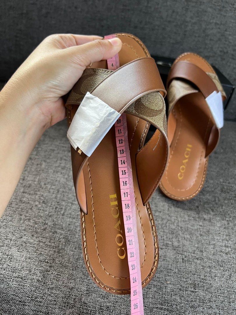 Coach Hilda leather Sandals 7, Women's Fashion, Footwear, Flats & Sandals  on Carousell
