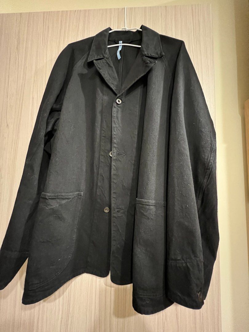 COMOLI - DENIM WORK JACKET BLACK, 他的時尚, 上身及套裝, 西裝在旋轉拍賣