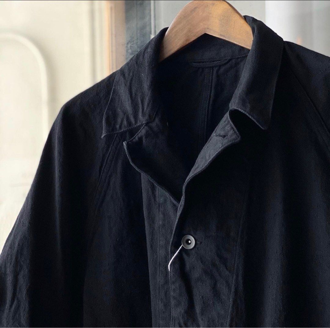 COMOLI - DENIM WORK JACKET BLACK, 他的時尚, 上身及套裝, 西裝在旋轉拍賣