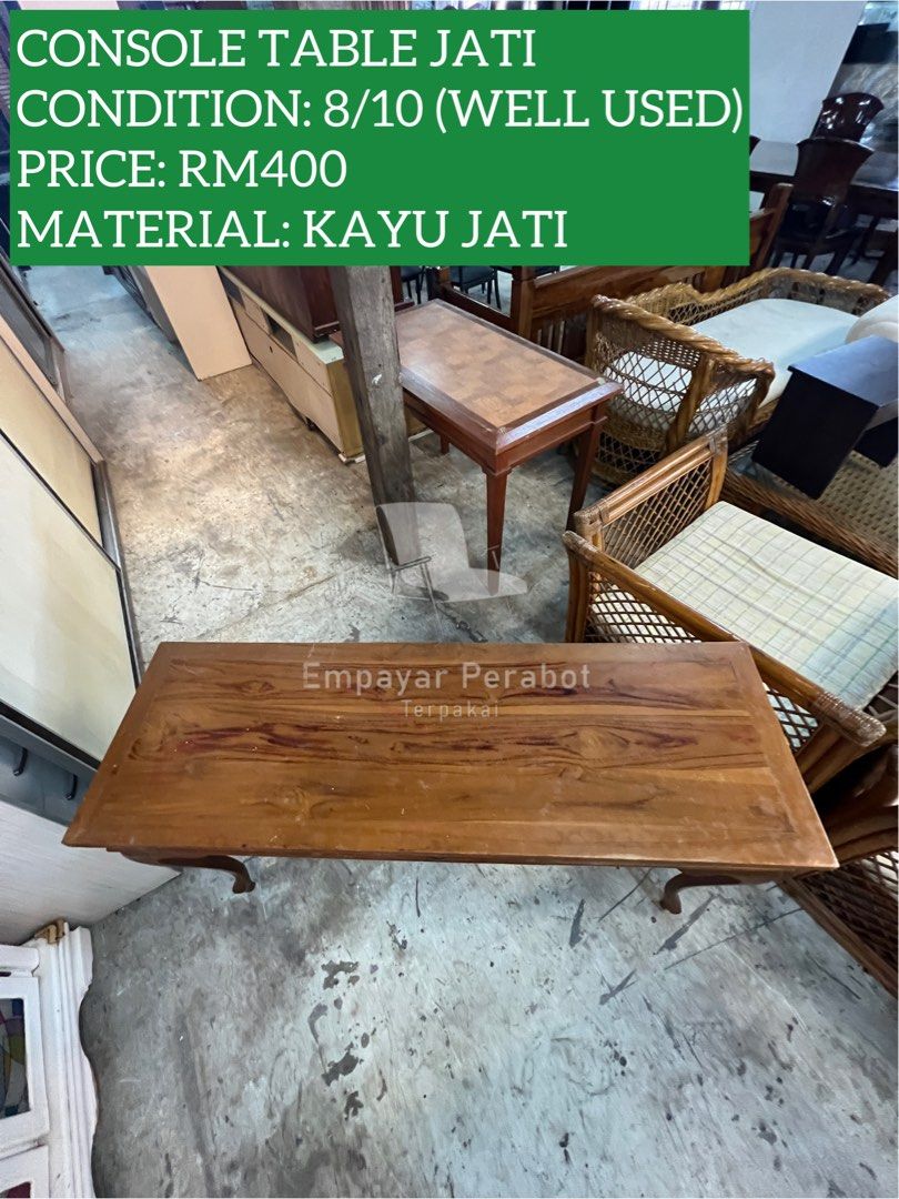 CONSOLE TABLE JATI/ MEJA KONSOL JATI, Furniture & Home Living