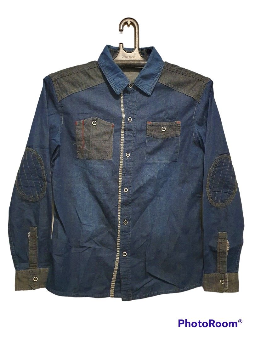 Denim Fabric Long Sleeve Short (Category: Tshirts & Polo Shirts ) located in Makati City. Submitted by jxyms (Listing ID 1214341457, Image 1). Description: PERSONAL Preloved Clothes Brand: Local Brand Size: Medium (fits Small-Medium) *Photo taken with warm ceiling lights..
