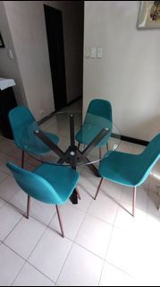 Dining Table Round Tempered Glass 4-Seater (No Chairs) 