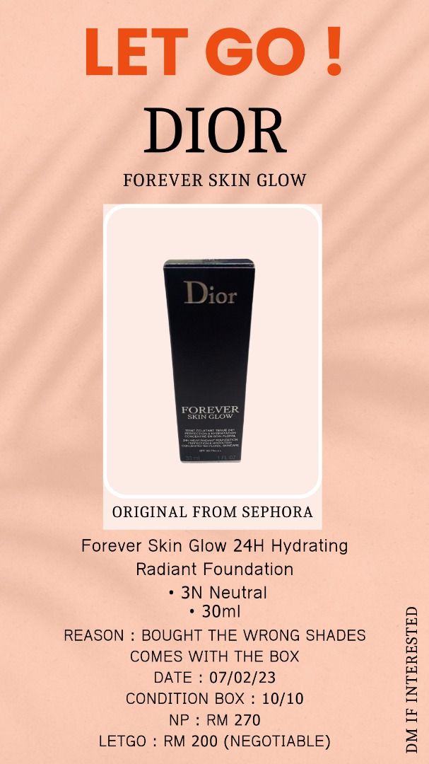 DIOR Forever Skin Glow 24H Hydrating Radiant Foundation 3N
