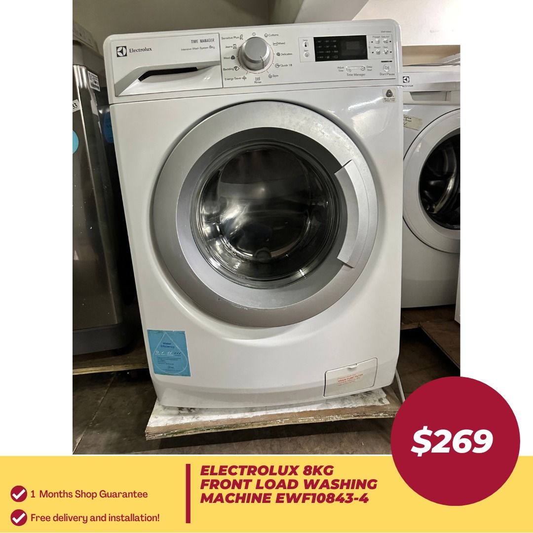 ELECTROLUX 8KG Front Load Washing Machine EWF108434, TV & Home