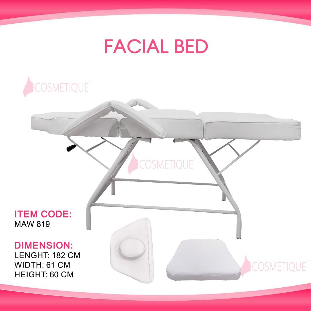 Facial Bed White Reclining Head and Feet, Furniture & Home Living