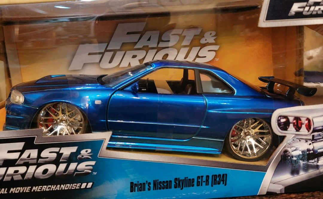 Fast & Furious Brian's Nissan Skyline GT-R (R34), Hobbies & Toys, Toys ...