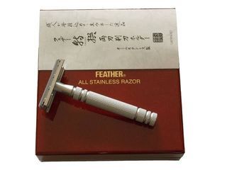 Feather AS-D2S Double Edged All Stainless Safety Razor and Stand