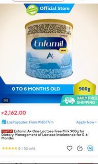 Free delivery& Freebie! Enfamil A+ One 0-6months old Lactose Free