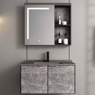 FREE INSTALLATION Waterproof Rust Proof Aluminium Vanity Cabinet Basin Cabinet Mirror Cabinet Free Basin Tap 