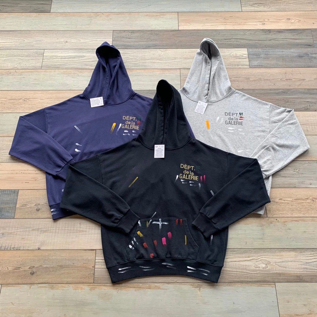 Gallery Dept. Paint Splatter Hoodie (Category: Coats, Jackets and Outerwear) located in Cavite. Submitted by techvaultph (Listing ID 1214215833, Image 1). Description: 📌 Gallery Dept. Paint Splatter Hoodie FOLLOW US ON OUR IG PAGE @secret.findsph ☑️ Available for pre-order 4-14 DAYS ETA ☑️ Sizes: S, M, L, XL ☑️ Available Colors: Black, Grey, Blue ☑️ Brand new ☑️ Guaranteed Premium Quality ☑️ Actual Photo Posted! Swipe left for more photos ‼️ Dim