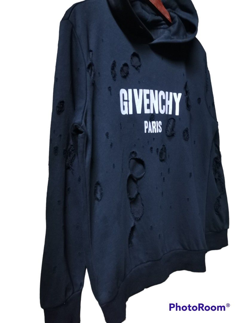 Givenchy paris distressed hoodie hot sale