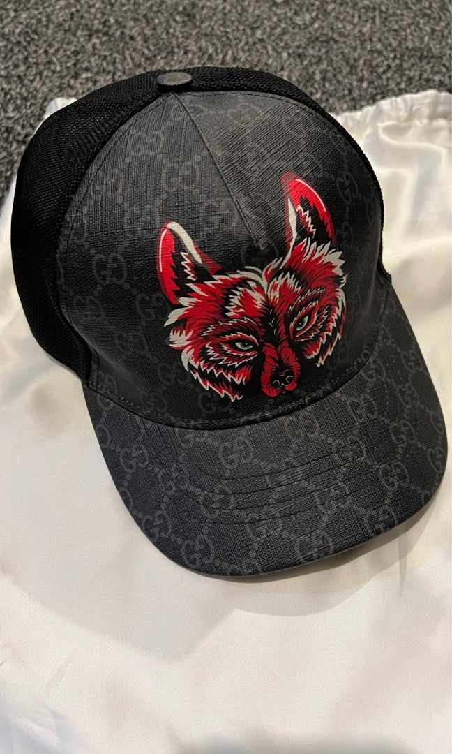 Gucci cap wolf, Men's Fashion, Watches & Accessories, & Hats on Carousell