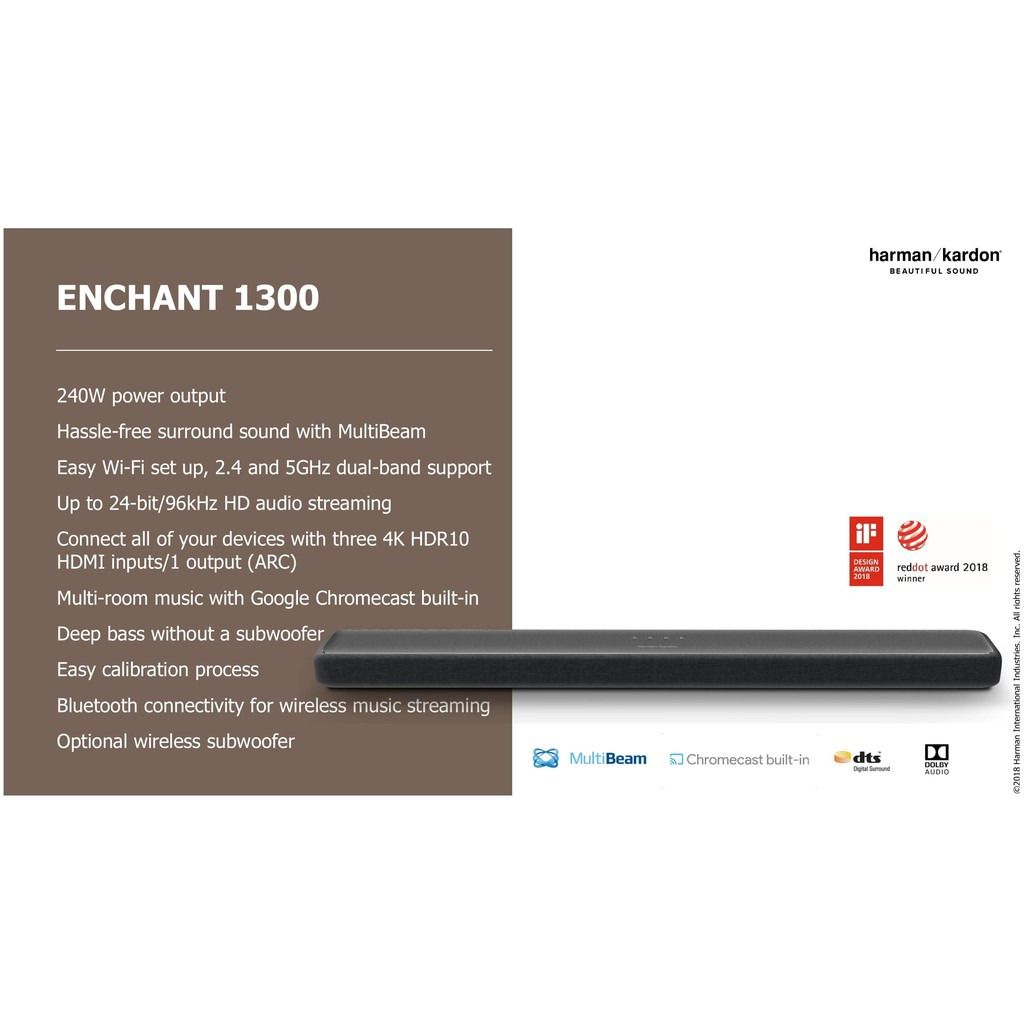 Harman Kardon Enchant 1300 All in One 13Channel 120W Soundbar with