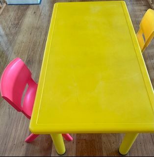 Heavy Duty Kid Rectangular Table with Two Chairs