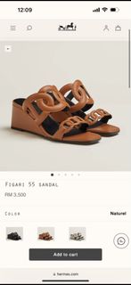 Hermes figari 55 sandals in classic natural