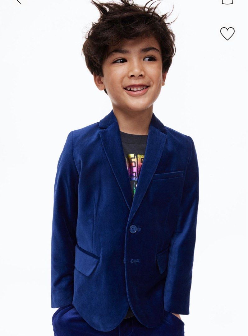 Boys blue velvet 2025 blazer