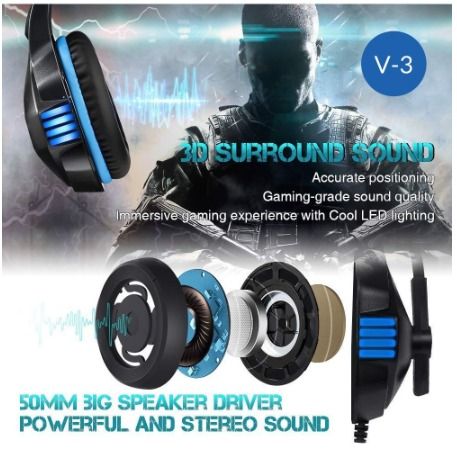 HunterSpider V1 V3 Gaming Headset for Xbox One PS4 PC Over Ear