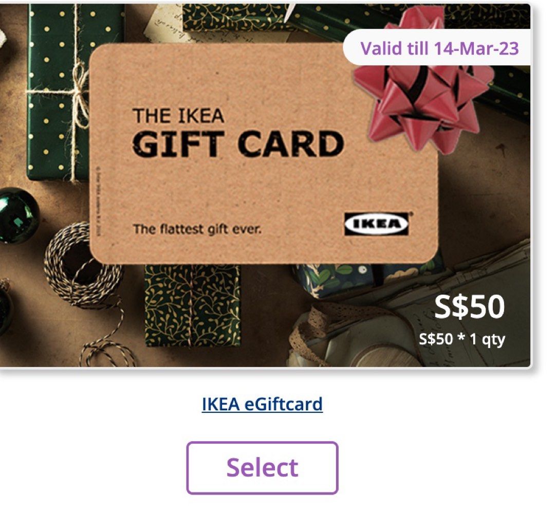 IKEA GIFT CARDS S 50, Tickets & Vouchers, Store Credits on Carousell