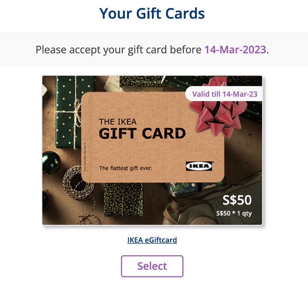 Ikea Gift Card, Tickets & Vouchers, Store Credits On Carousell