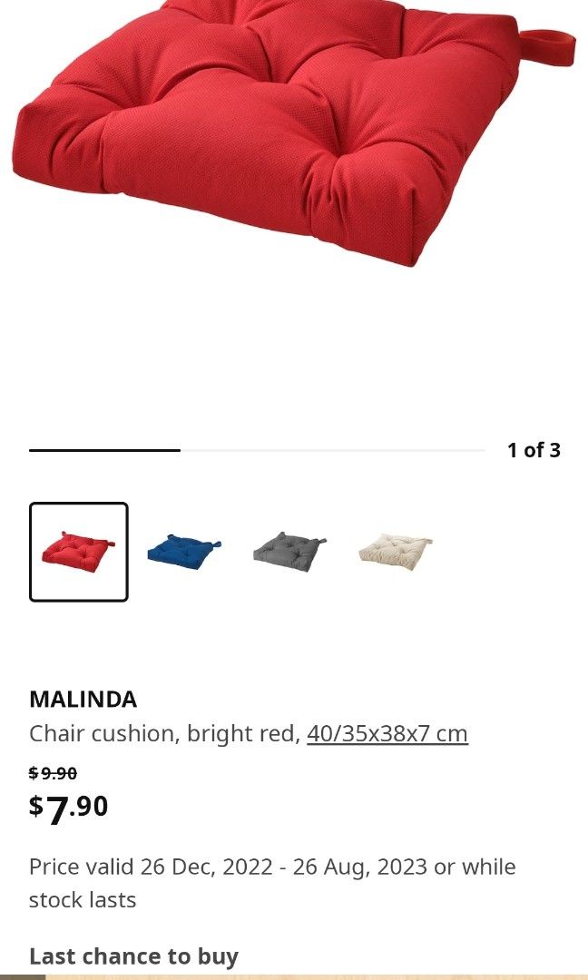 MALINDA Chair cushion, grey, 40/35x38x7 cm - IKEA