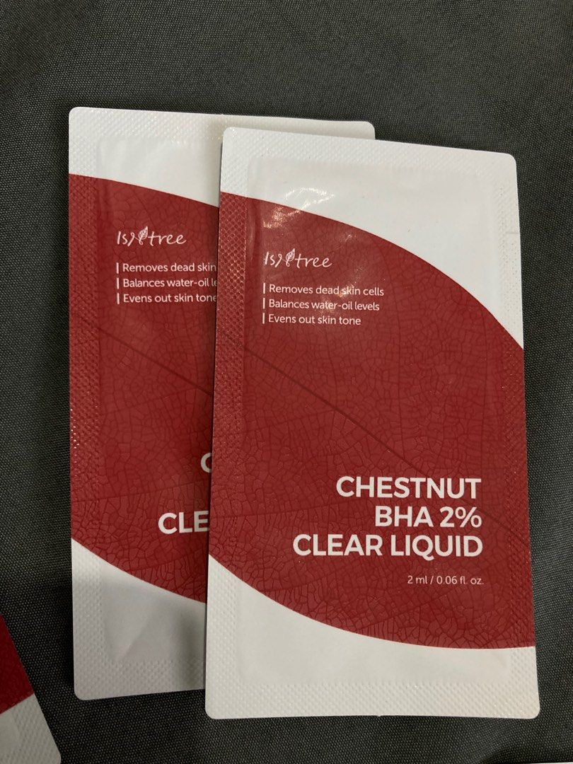 Isntree sample sachets (Category: Face Care) located in Quezon City. Submitted by decluttertyme (Listing ID 1214335034, Image 3). Description: - 250php for all, 45php each (save 65php) - authentic from Isntree Korea - avail samples: 2pcs Chestnut AHA 8% clear essence 2pcs Chestnut BHA 2% clear liquid 1pc Onion Newpair gel cream 1pc Yam Root Vegan Milk cleanser 1pc TW Real Befida Ampoule .