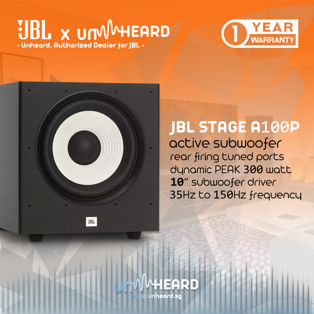 JBL Stage A100P Active Subwoofer 300 watt Home Theatre Subwoofer 10