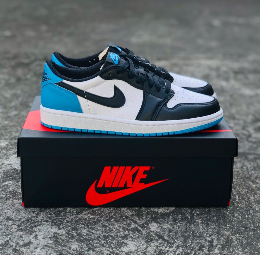 Jordan 1 Low og UNC (Category: Sneakers) located in Pasig City. Submitted by Monchi (Listing ID 1179008820, Image 3). Description: Jordan 1 Low Og Unc BNDS Size 7W.