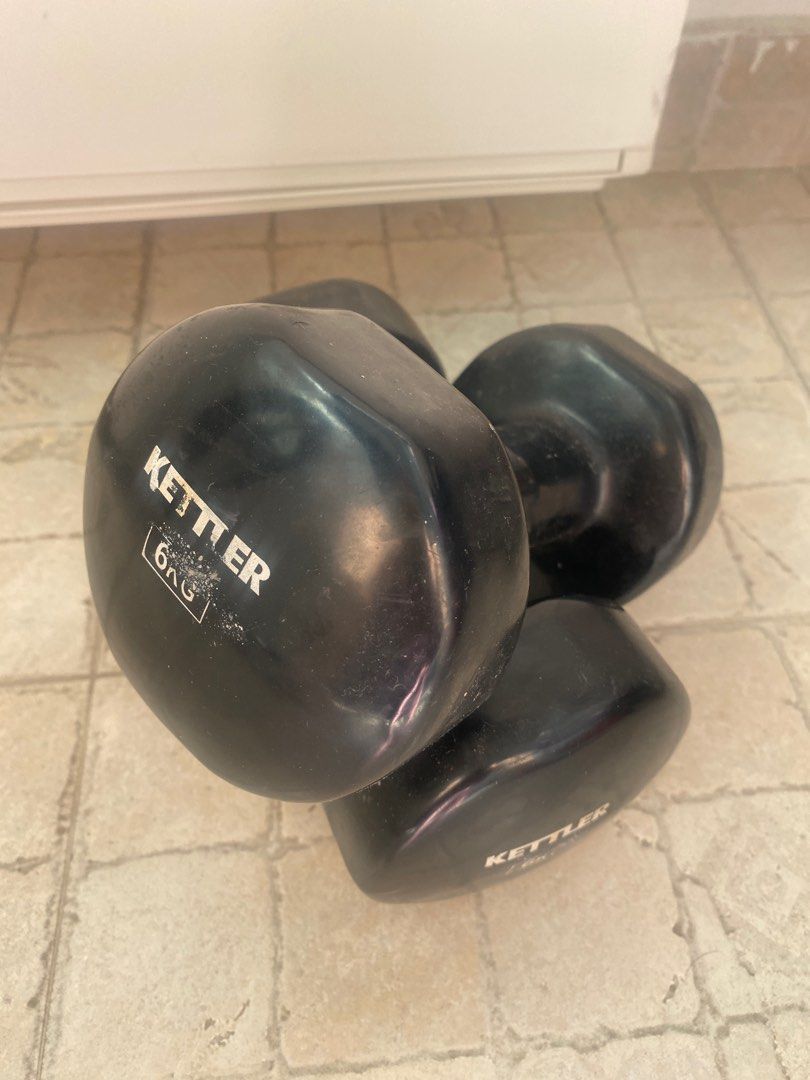 Kettles rubber padding dumbbell 12kg, Sports Equipment, Exercise