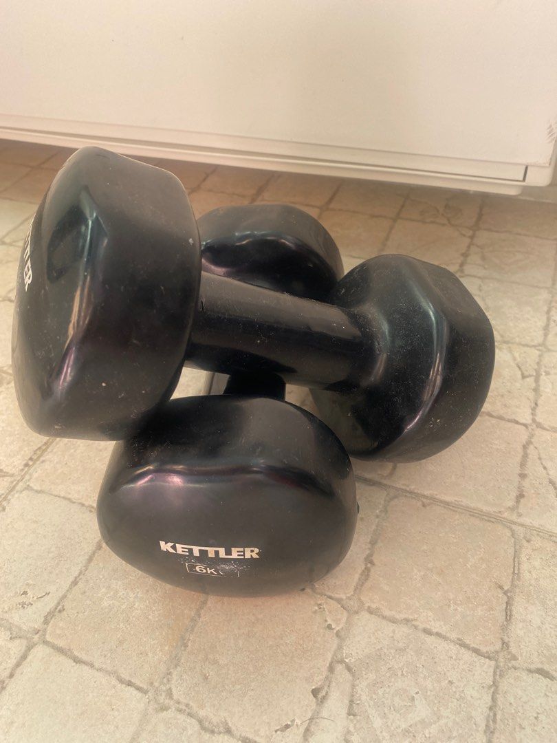 Kettles rubber padding dumbbell 12kg, Sports Equipment, Exercise