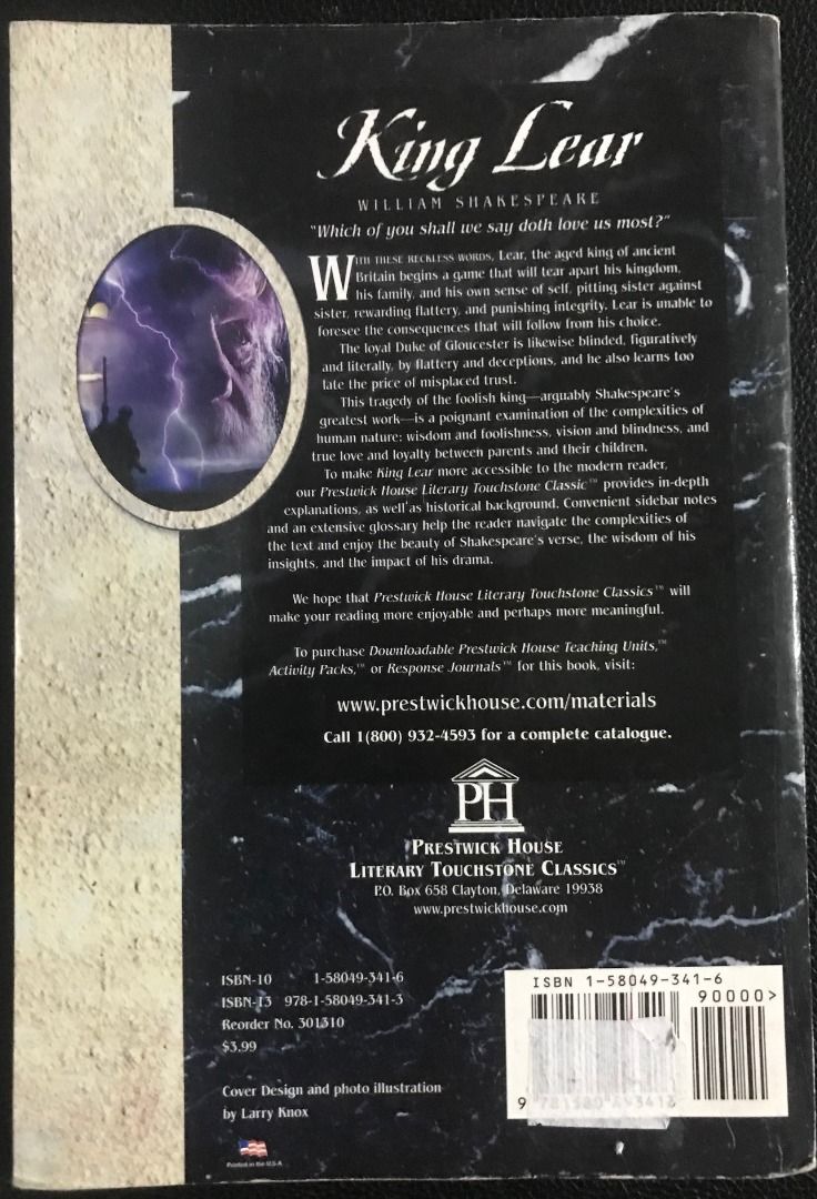 King Lear by William Shakespeare (Unabridged with Glossary and Reader's ...