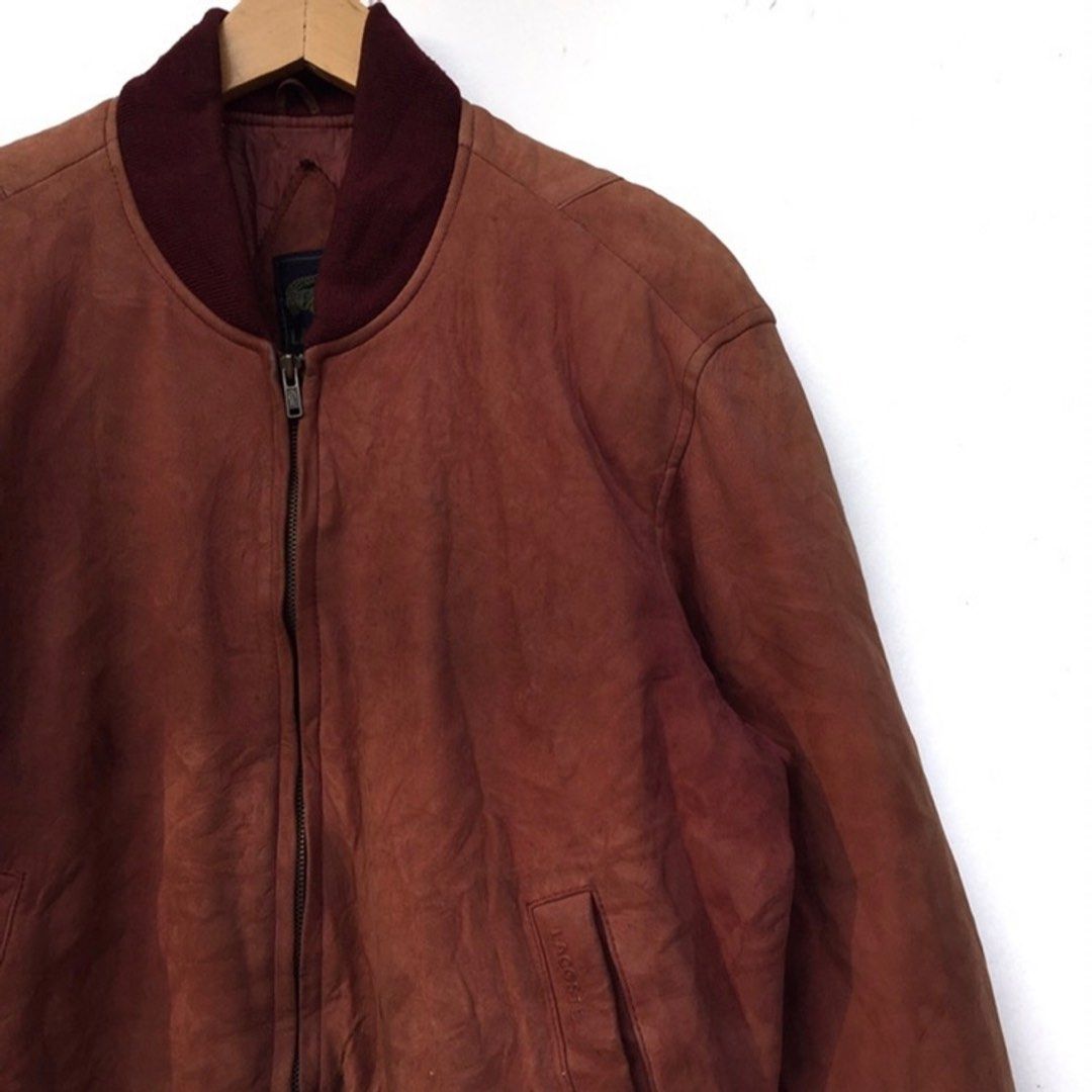 LACOSTE LEATHER JACKET ZIPPER DOWN Men s Fashion Activewear on