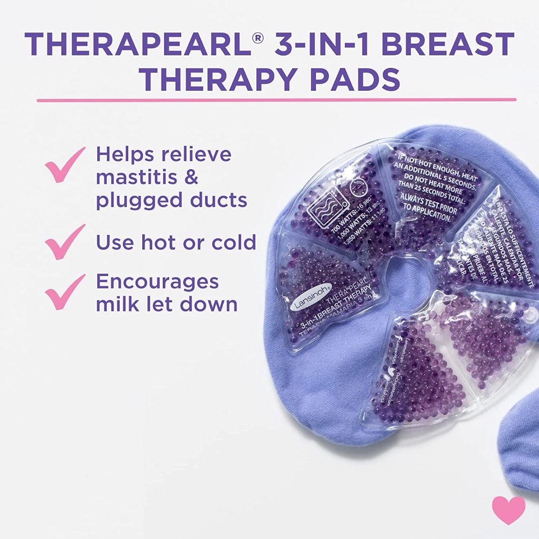 Lansinoh TheraPearl 3-in-1 Hot or Cold Breast Therapy Pack, 2 Ct