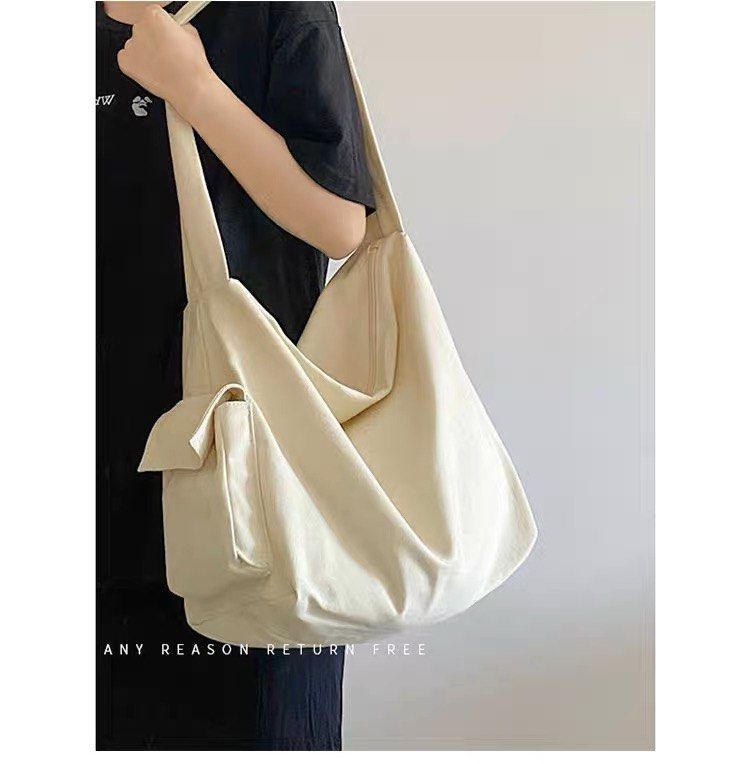 Large capacity one shoulder tote bag canvas bag Women s Fashion