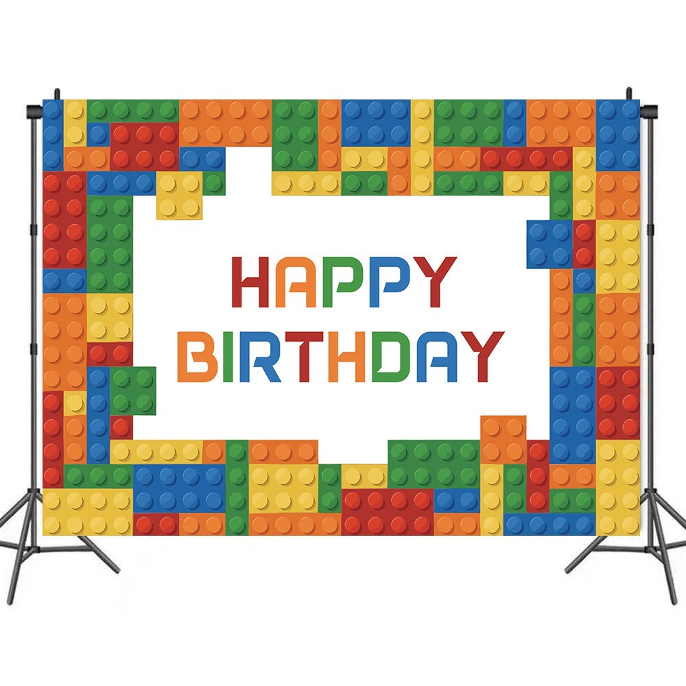 Lego theme party supplies Birthday banner backdrop/ party deco