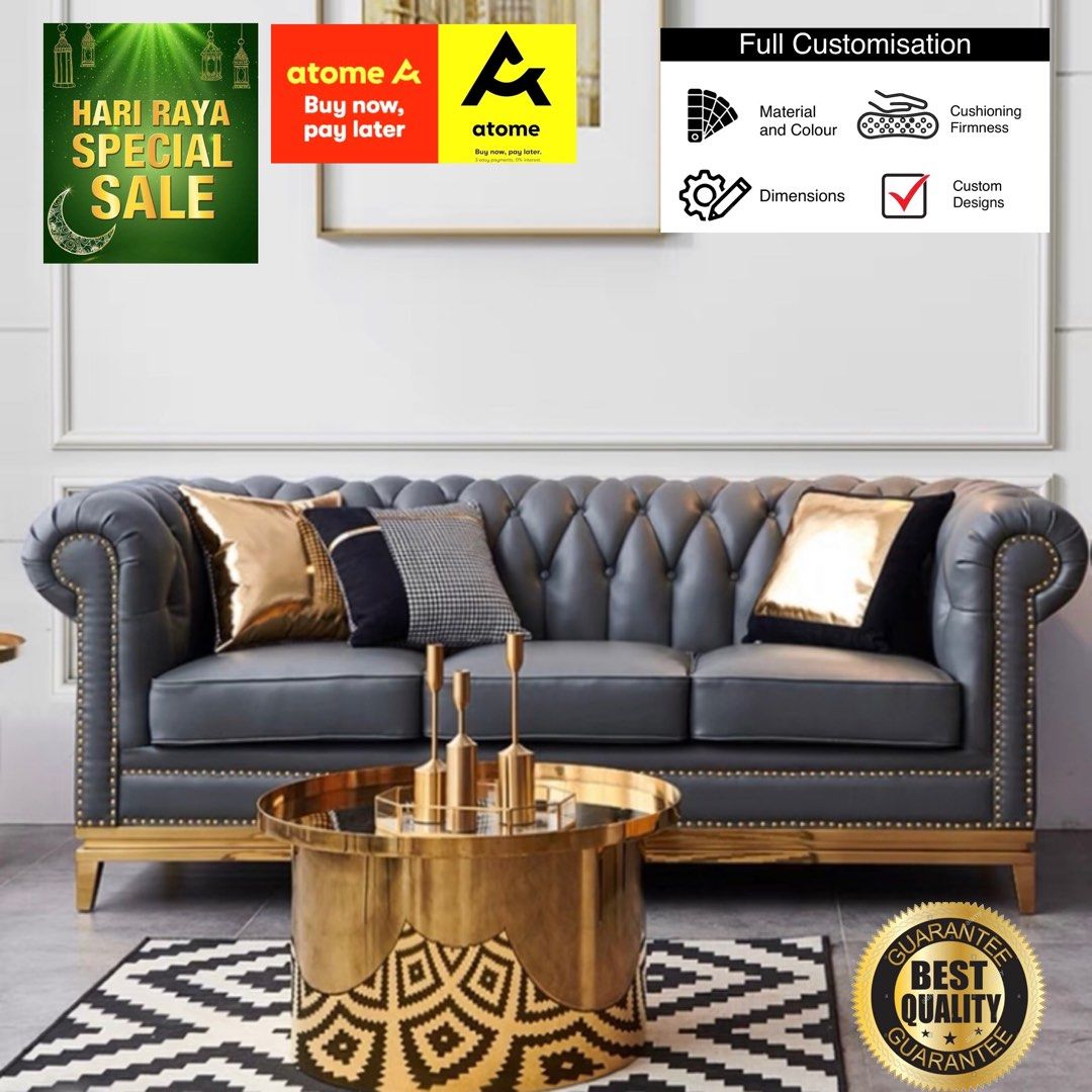 Length 160cm Matteo Sofa Tufted Chesterfield Sofa Noel Available