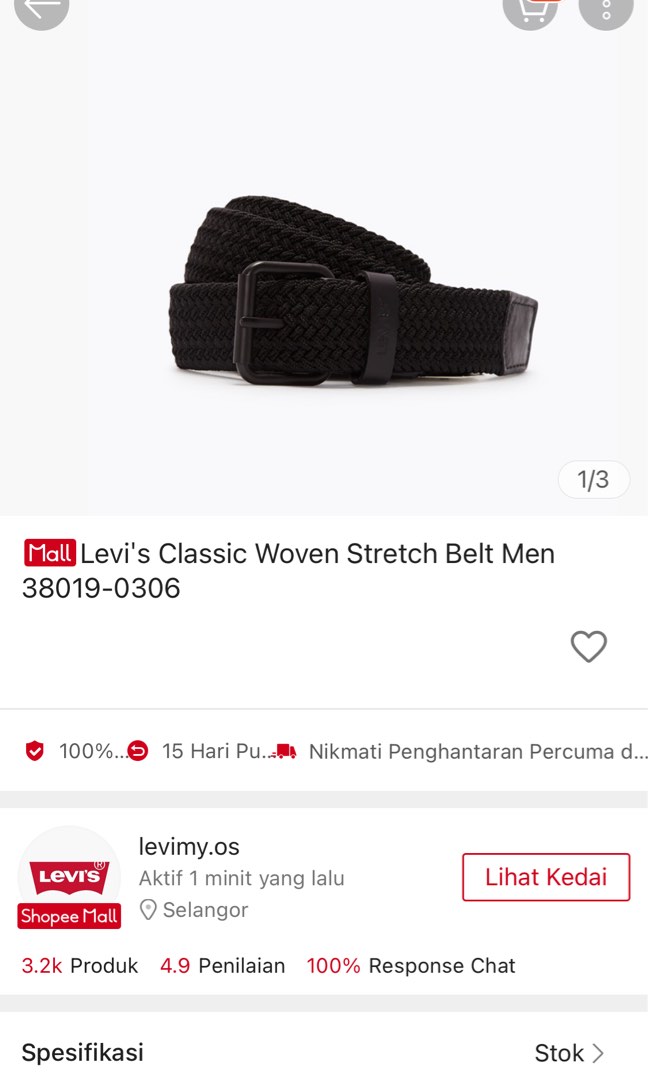Levis Classic woven stretch belt men, Men's Fashion, Watches & Accessories,  Belts on Carousell