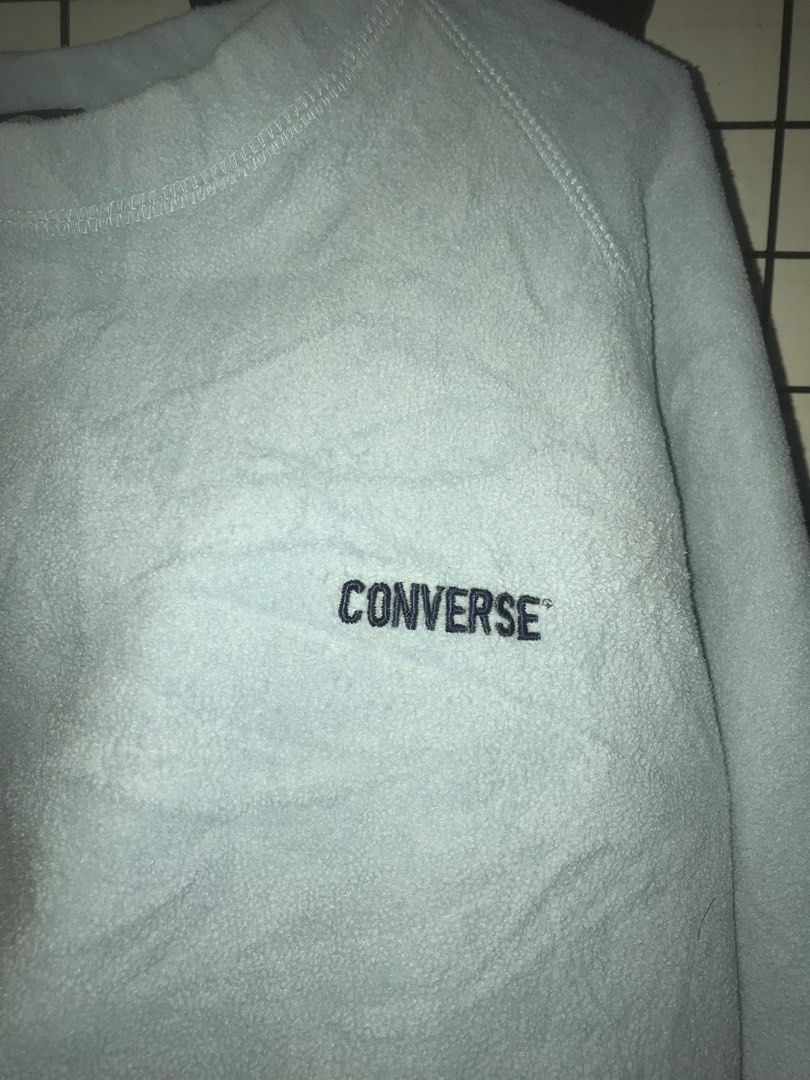 light blue converse sweatshirt, Men's Fashion, Coats, Jackets and Outerwear  on Carousell