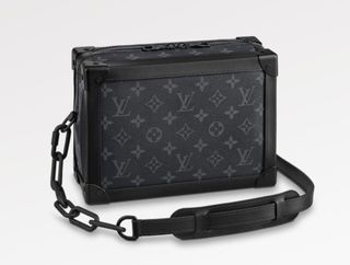 Like New LV Side Trunk Handbag Black Denim SHW(Cash S$3,900