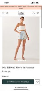 Love Bonito Evie Tailored Shorts in Summer Seascape in L