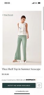Love Bonito Thea Shell Top in Summer Seascape in L