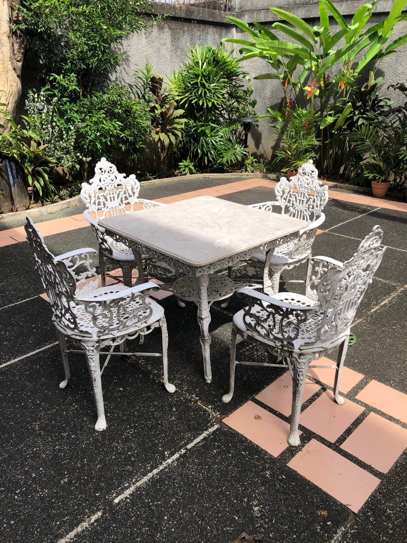 Marble garden table 2025 set