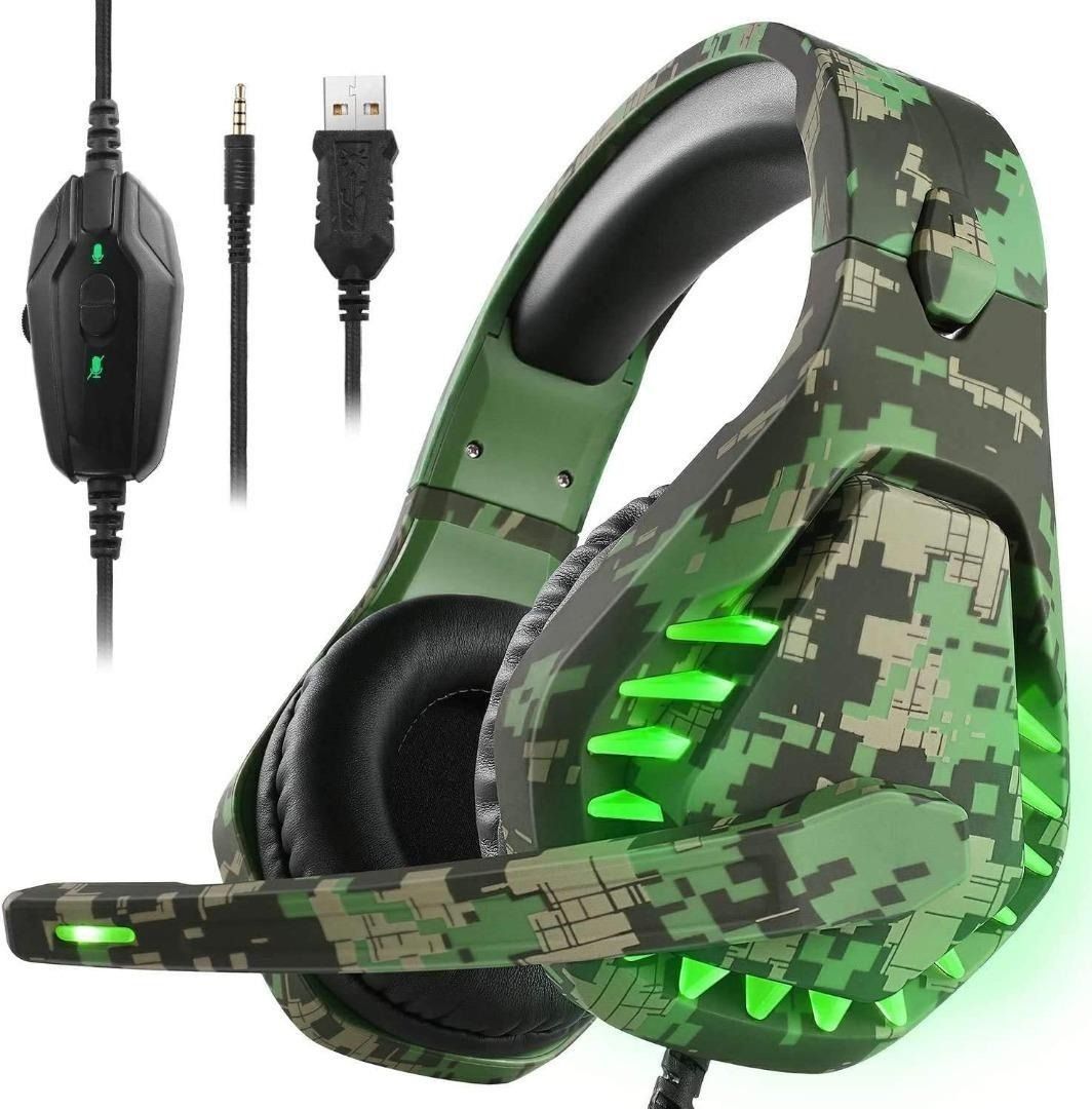 7.1 Wireless Gaming Headset with Microphone for PS4, PS5, PC, Switch, Mac,  2.4GHz Bluetooth Gaming Headphones with Crystal-Clear Mic, 50Hr Battery