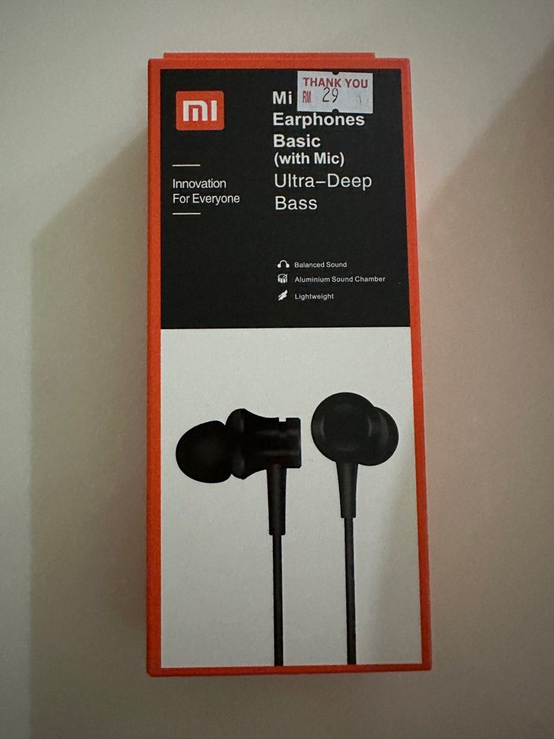 Mi earphone basic with mic ultra deep base good sound music listen laoptop