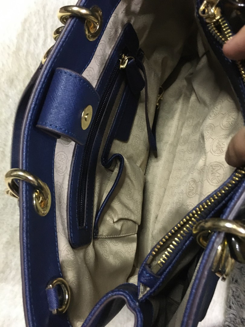 Michael Kors Blue Handbag, Luxury, Bags & Wallets on Carousell