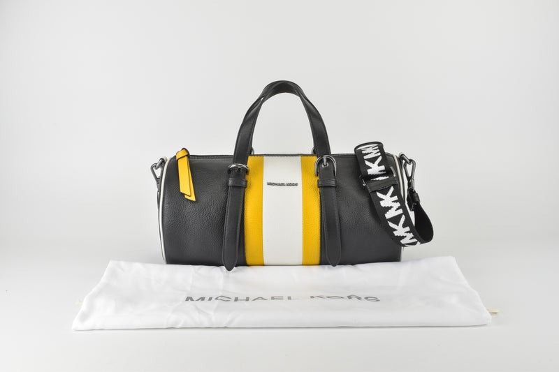 Stanton medium striped pebbled leather shop barrel bag