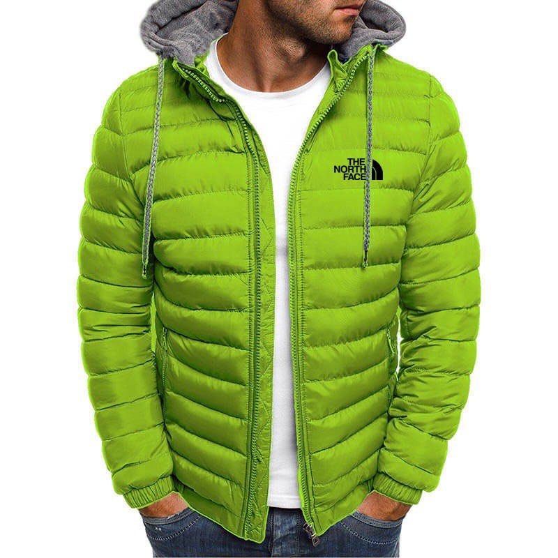 Mens green north face coat discount